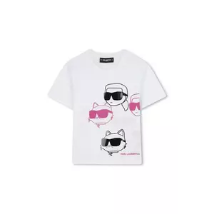 Karl Lagerfeld tricou de bumbac pentru copii culoarea alb, Z30943 imagine