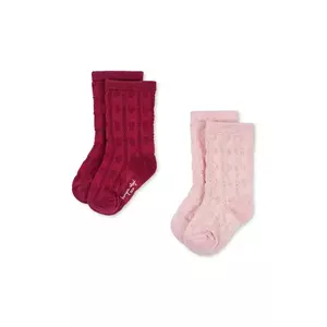 Konges Sløjd șosete copii 2 PACK FINE JAQUARD SOCKS 2-pack culoarea roșu, KS103635 imagine
