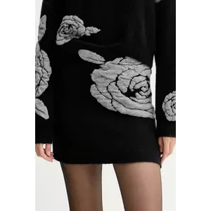 Gestuz fustă din amestec de lână culoarea negru, mini, creion, 10910595 imagine