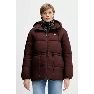 Tommy Jeans geacă culoarea maro, de iarnă, oversize, DW0DW21626 imagine