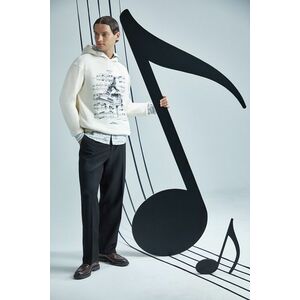 Medicine bluza culoarea bej, cu glugă imagine