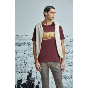 Medicine tricou din bumbac culoarea bordo, cu imprimeu imagine