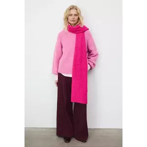 Medicine esarfa din amestec de lana culoarea roz, neted imagine