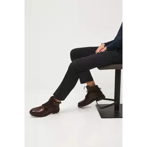 Medicine cizme înalte din piele culoarea maro imagine