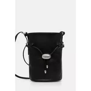 Trussardi poșetă de piele culoarea negru, Z600E005977N imagine