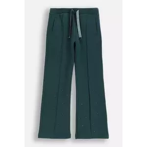 Coccodrillo pantaloni de trening din bumbac pentru copii culoarea verde, cu imprimeu, FROSTING PUDDLE GIRL KIDS imagine
