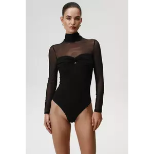 Undress Code body Thong culoarea negru, cu turtleneck, 1012 imagine
