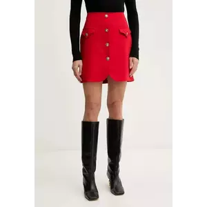 Morgan fusta culoarea rosu, mini, drept, JADOR.F imagine