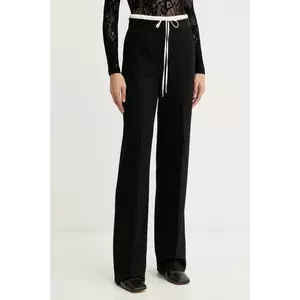 Marella pantaloni Emme by Marella culoarea negru, lat, high waist, 2525136032200 imagine