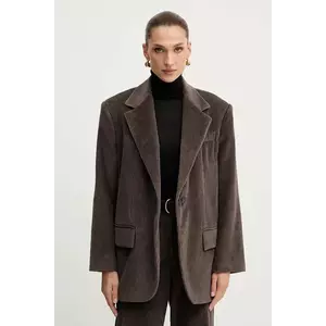 Weekend Max Mara geacă din velur FORMIA culoarea maro, un singur rand de nasturi, uni, 2525046052600 imagine