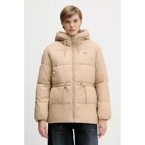 Tommy Jeans geacă culoarea bej, de iarnă, oversize, DW0DW21626 imagine