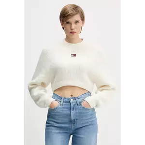 Tommy Jeans pulover din amestec de lână culoarea alb, DW0DW21677 imagine