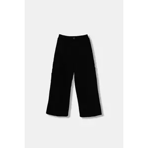 United Colors of Benetton pantaloni de trening din bumbac pentru copii culoarea negru, uni, 3NBMCF06O imagine