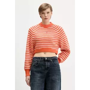 Tommy Jeans pulover din amestec de lână culoarea portocaliu, DW0DW21677 imagine