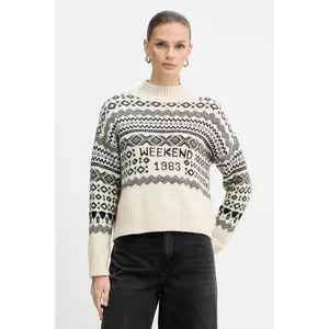 Weekend Max Mara pulover din amestec de lână BRIOSO culoarea bej, cu turtleneck, 2525366053600 imagine