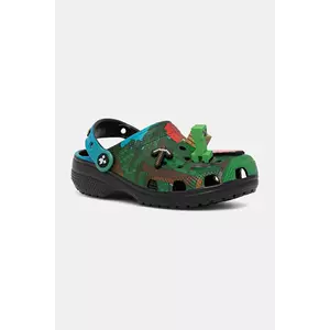 Crocs papuci CLASSIC MINECRAFT CLOG KIDS culoarea verde, 210830 imagine