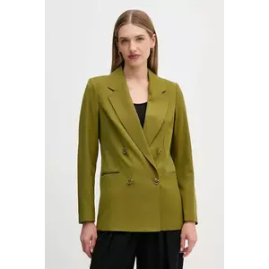 United Colors of Benetton sacou din lână culoarea verde, cu două rânduri de nasturi, uni, 2YVXDW03A imagine