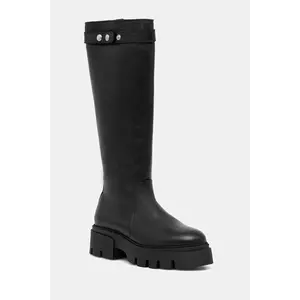 Bianco ghete de piele BIAMIA culoarea negru, cu platforma, 11302218 imagine