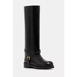 Pollini ghete de piele culoarea negru, cu toc plat, PA26154G0NPC0000 imagine