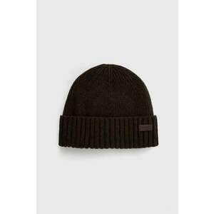 Barbour caciula de lana culoarea verde, de lana, din tricot gros imagine