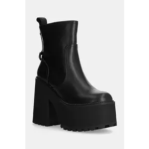Buffalo botine Killah Zip Boot Mid femei, culoarea negru, cu toc drept, 1622374-BLK imagine