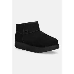 Skechers cizme de zăpadă din piele întoarsă KEEP COZY culoarea negru, 169143 imagine