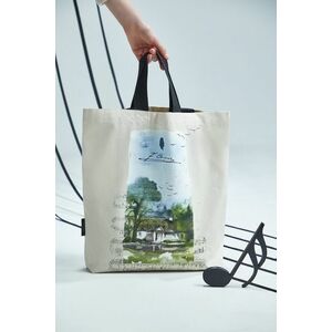 Medicine geanta de bumbac culoarea bej imagine