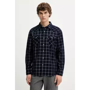 Levi's cămadă din bumbac culoarea bleumarin, cu guler clasic, regular, 85744 imagine