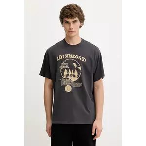 Levi's tricou din bumbac culoarea gri, cu imprimeu, 87373 imagine