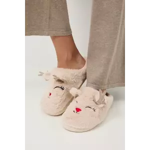 Medicine papuci de casa culoarea bej imagine