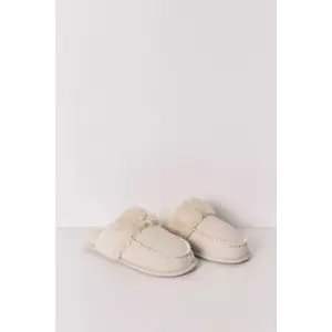 women'secret papuci de casă MIX AND MATCH TIE AND STRIPES culoarea bej, 4992537 imagine