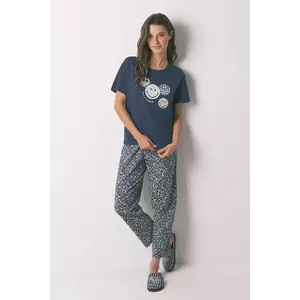 women'secret pijamale de bumbac culoarea bleumarin, bumbac, 3132148 imagine