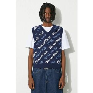 Kenzo vesta din amestec de lana by Verdy Vest culoarea albastru marin, FE55PU4583CB.77 imagine