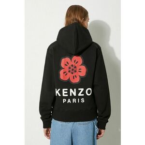 Kenzo bluza Boke Placed femei, culoarea negru, cu glugă, cu imprimeu, FE62SW1624MT.99J imagine