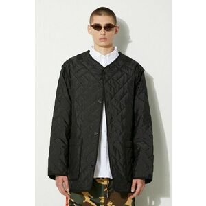 Kenzo geaca Weave Liner barbati, culoarea negru, de tranzitie, oversize, FE65OU3089DW.99 imagine