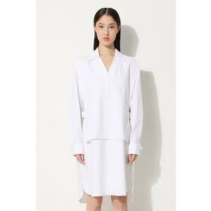 Kenzo rochie din bumbac Oxford Knee Shirting Dress culoarea alb, mini, dreaptă, FE62RO2919LO.01 imagine
