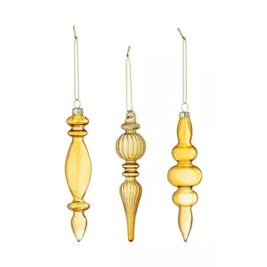 Bloomingville globuri de pom 3-pack culoarea galben imagine