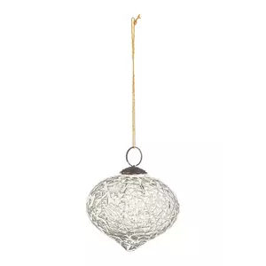 Bloomingville globuri de pom 7, 5 cm culoarea alb imagine