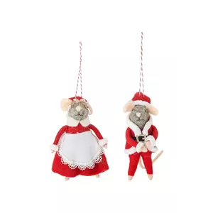 Bloomingville glob de crăciun 7 x 12 x 7 cm 2-pack culoarea rosu imagine