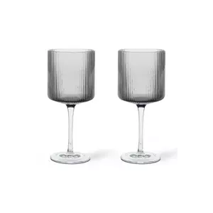 ferm LIVING set de pahare de vin 325 ml 2-pack culoarea negru imagine