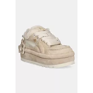 Naked Wolfe sneakers din piele intoarsă Beau culoarea bej, Beau Ice Suede imagine