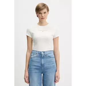 Tommy Jeans tricou din bumbac culoarea bej, DW0DW21550 imagine