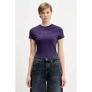 Tommy Jeans tricou din bumbac culoarea violet, DW0DW21550 imagine