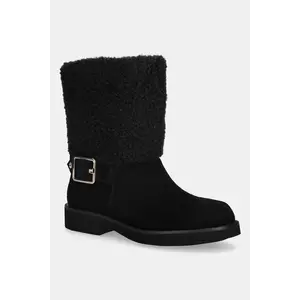 BOSS botine Eleri culoarea negru, cu toc plat, 50552748 imagine