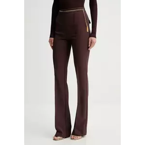 Elisabetta Franchi pantaloni culoarea bordo, evazați, high waist, PA14157E2 imagine