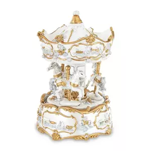 carusel cu cutie muzicală 17, 5 x 11 x 11 cm culoarea alb imagine