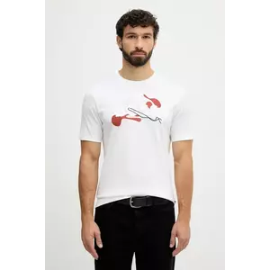 BOSS tricou din bumbac culoarea alb, cu imprimeu, 50549282 imagine