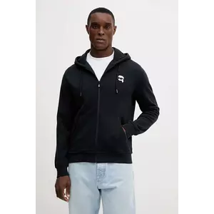 Karl Lagerfeld bluză culoarea bleumarin, cu glugă, cu imprimeu, 554910.705045 imagine