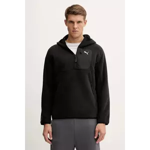 Puma hanorac fleece culoarea negru, cu glugă, uni, 688224 imagine