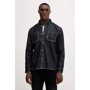 Karl Lagerfeld cămașă jeans culoarea bleumarin, cu guler clasic, regular, 553864.605903 imagine